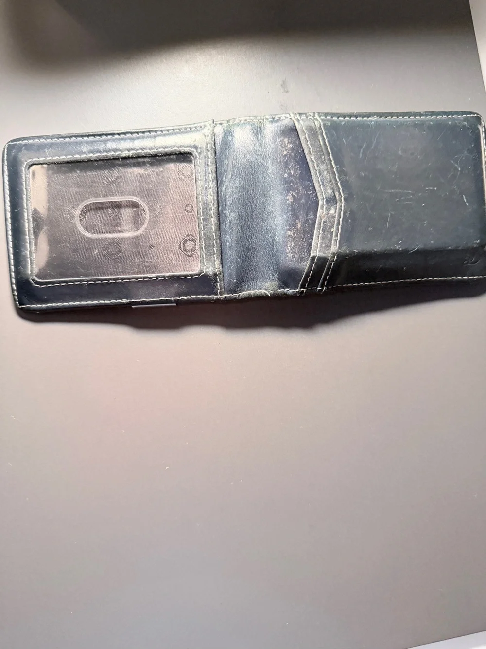 Classic Navy Leather Bifold Wallet